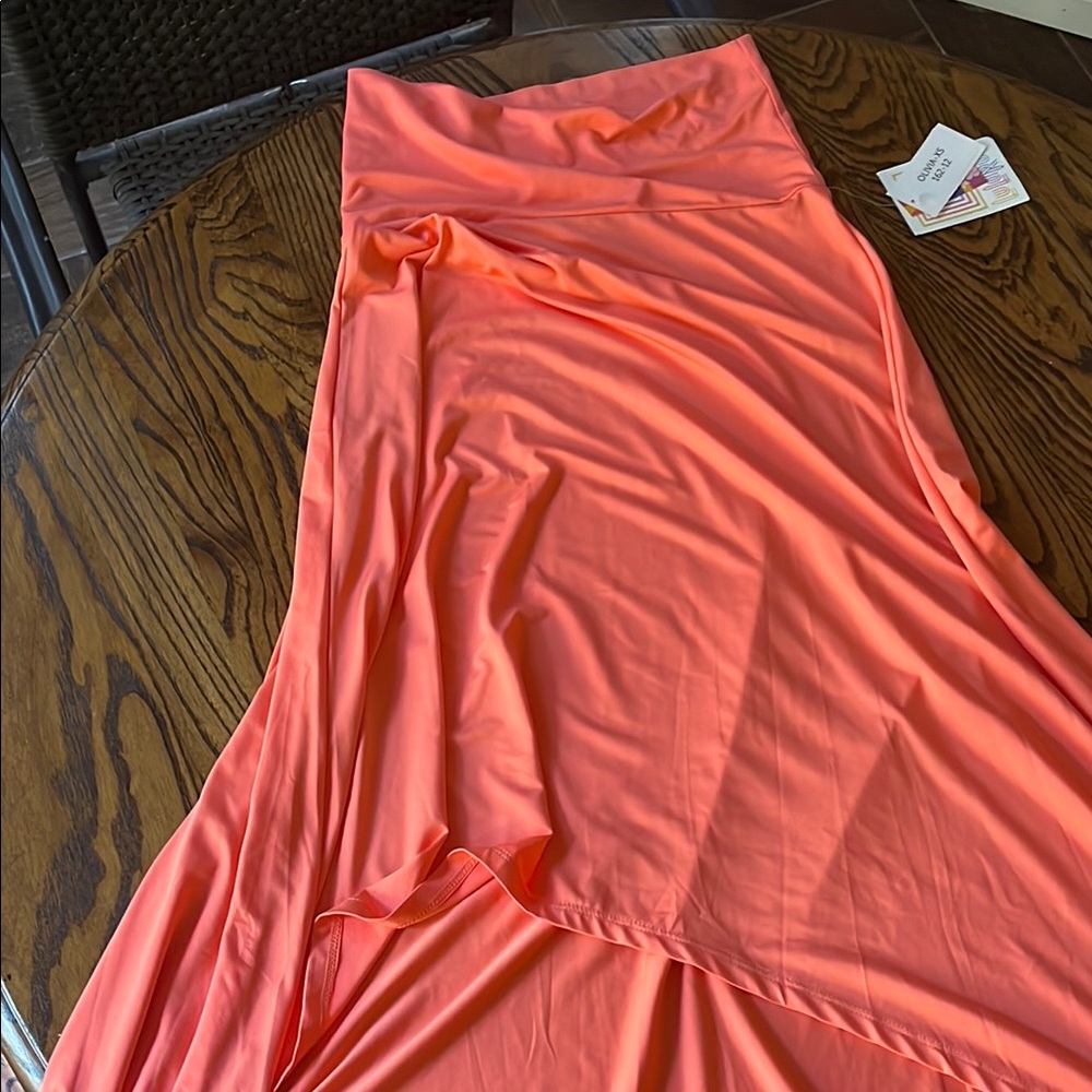 Vibrant Coral Maxi skirt